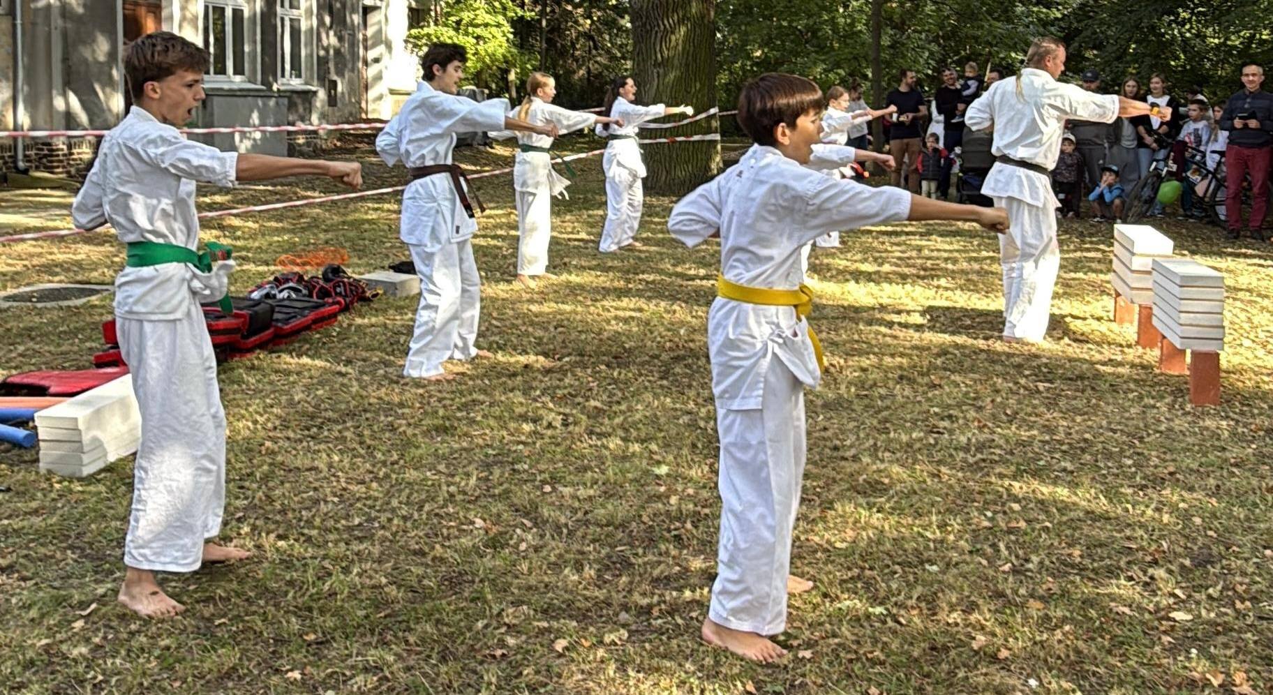 Poznańska Szkoła Kyokushin Karate na pokazie w ramach festynu na poznańskich Krzesinach