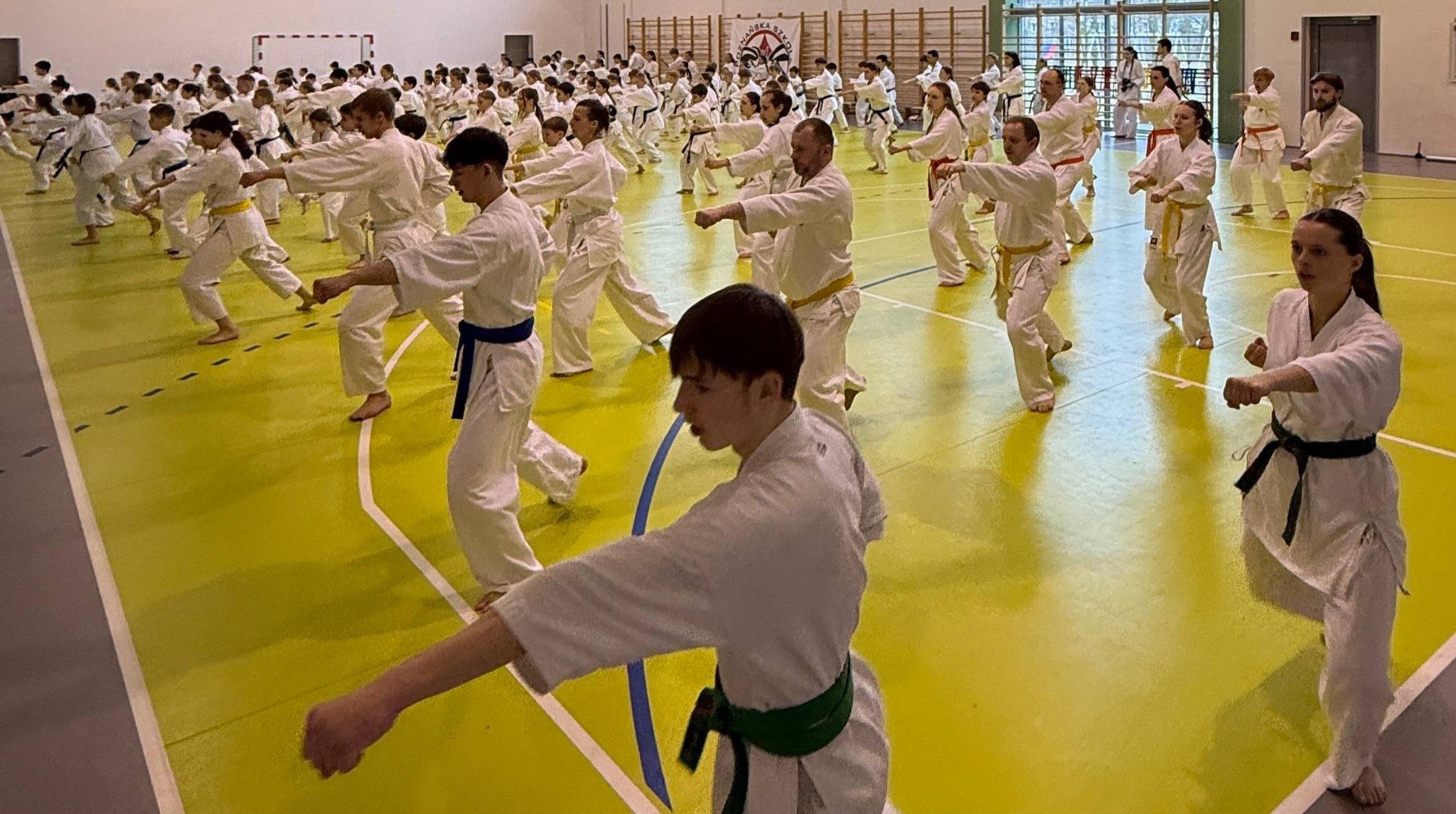 Egzamin na stopnie szkoleniowe w Poznańskiej Szkole Kyokushin Karate